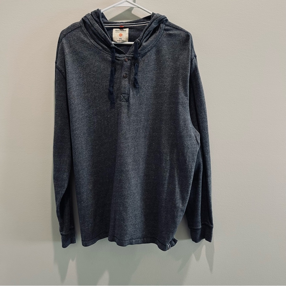 Ruff Hewn Men's Dark Gray Hoodie Shirt Size XXL